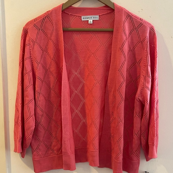 Robbie Bee Coral Open Front Cardigan NWT Size XL - Picture 9 of 11